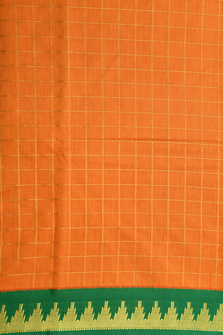 Checks Orange Apoorva Art Silk Saree