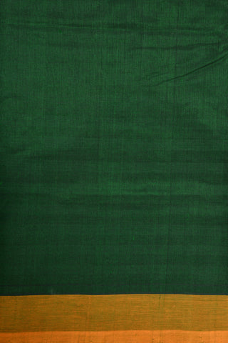 Checked Pallu Bottle Green Silk Cotton Saree