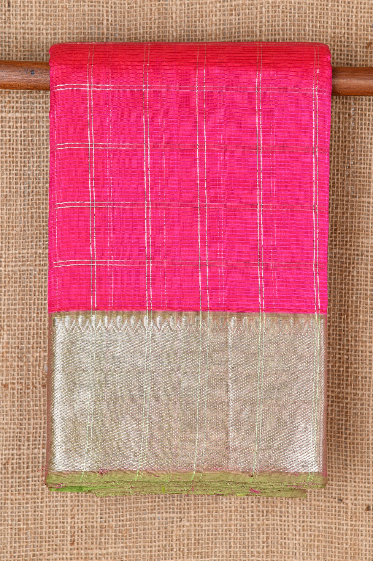 Checked Pink Mangalagiri Cotton Saree