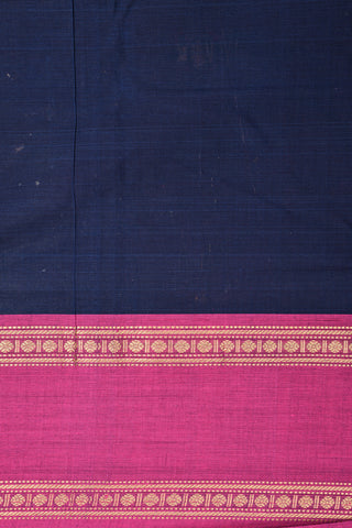 Checked Rudraksh Motif Indigo Blue Kanchi Cotton Saree