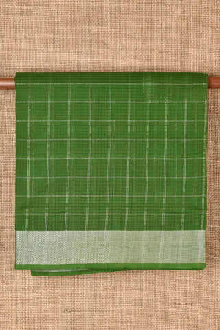 Checked Sap Green Mangalagiri Cotton Saree
