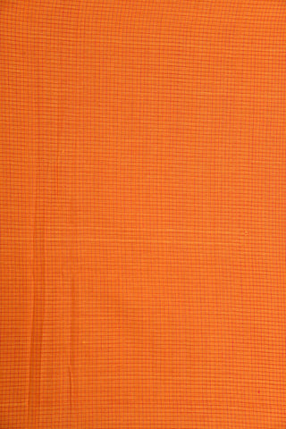 Ganga Jamuna Border Orange Hand Spun Cotton Saree