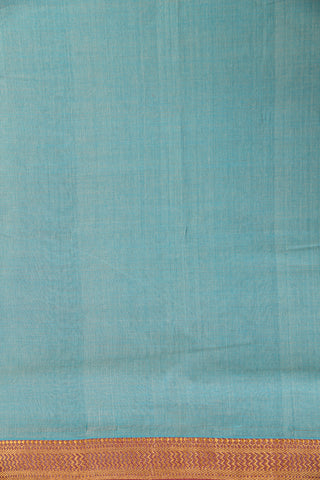 Chevron Border Pastel Blue Mangalagiri Cotton Saree