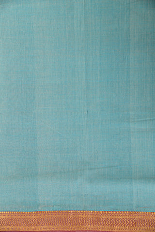 Chevron Border Pastel Blue Mangalagiri Cotton Saree