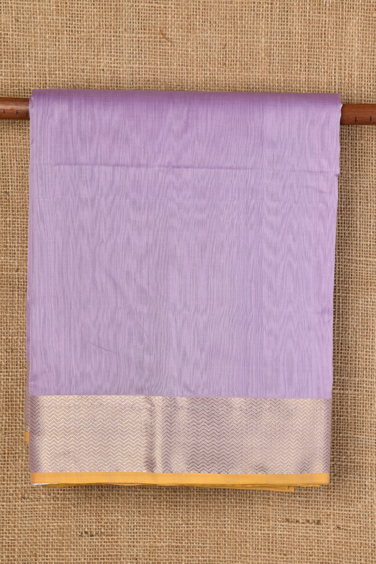 Chevron Border Violet Maheshwari Silk Cotton Saree