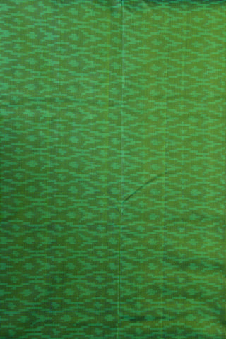 Chevron Design Ikat Parrot Green Pochampally Mercerised Silk Cotton Saree