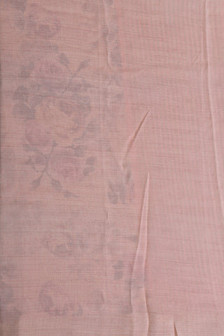 Paisley Border Design Pastel Pink Chiffon Saree