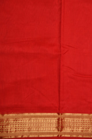 Floral Border Design Red Maheswari Silk Cotton Saree