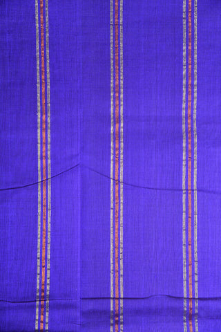Contrast Border Blue Silk Cotton Saree