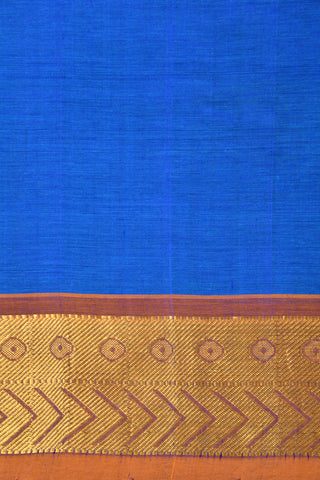 Contrast Border Cobalt Blue Silk Cotton Saree