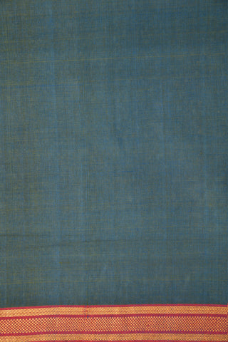 Contrast Border Greyish Blue Mangalagiri Cotton Saree