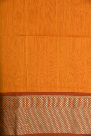 Contrast Border Mustard Maheshwari Silk Cotton Saree