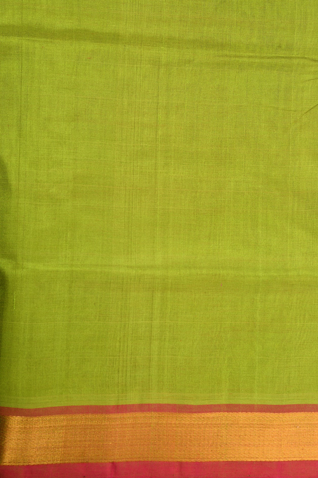 Contrast Border Olive Green Silk Cotton Saree