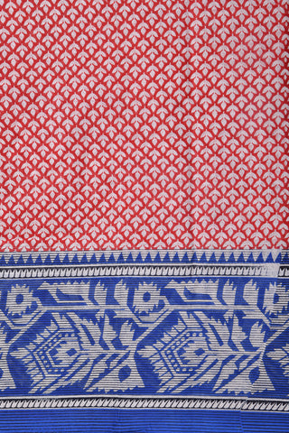 Contrast Border Red Ahmedabad Cotton Saree