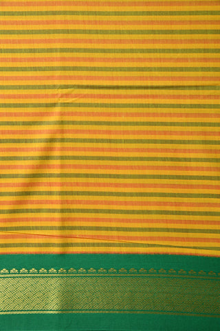 Contrast Border Striped Mustard Apoorva Art Silk Saree