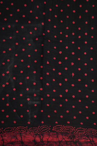 Polka Dots Black Sungudi Cotton Saree