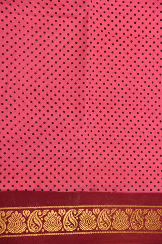 Zari Paisley Border Bubblegum Pink Sungudi Cotton Saree