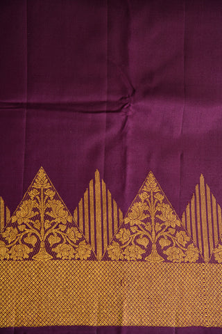 Kanchipuram Silk Floral Dark Magenta Saree