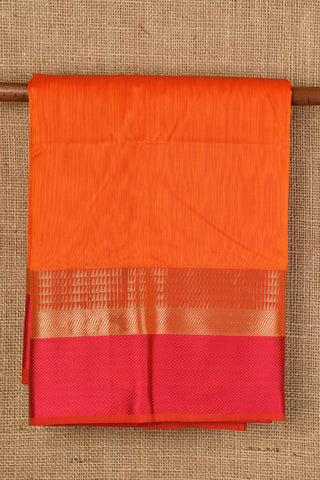 Dark Orange Maheshwari Silk Cotton Saree