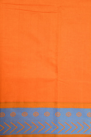 Dark Orange Poly Cotton Saree