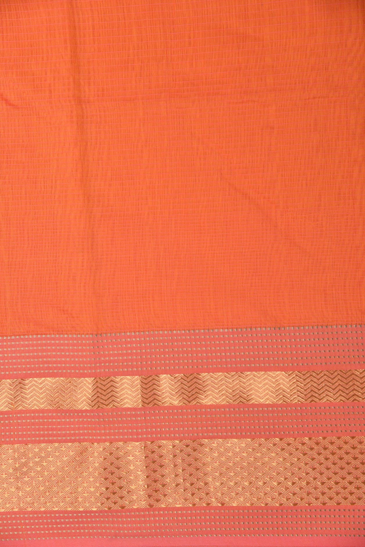Orange Maheshwari Silk Cotton Saree