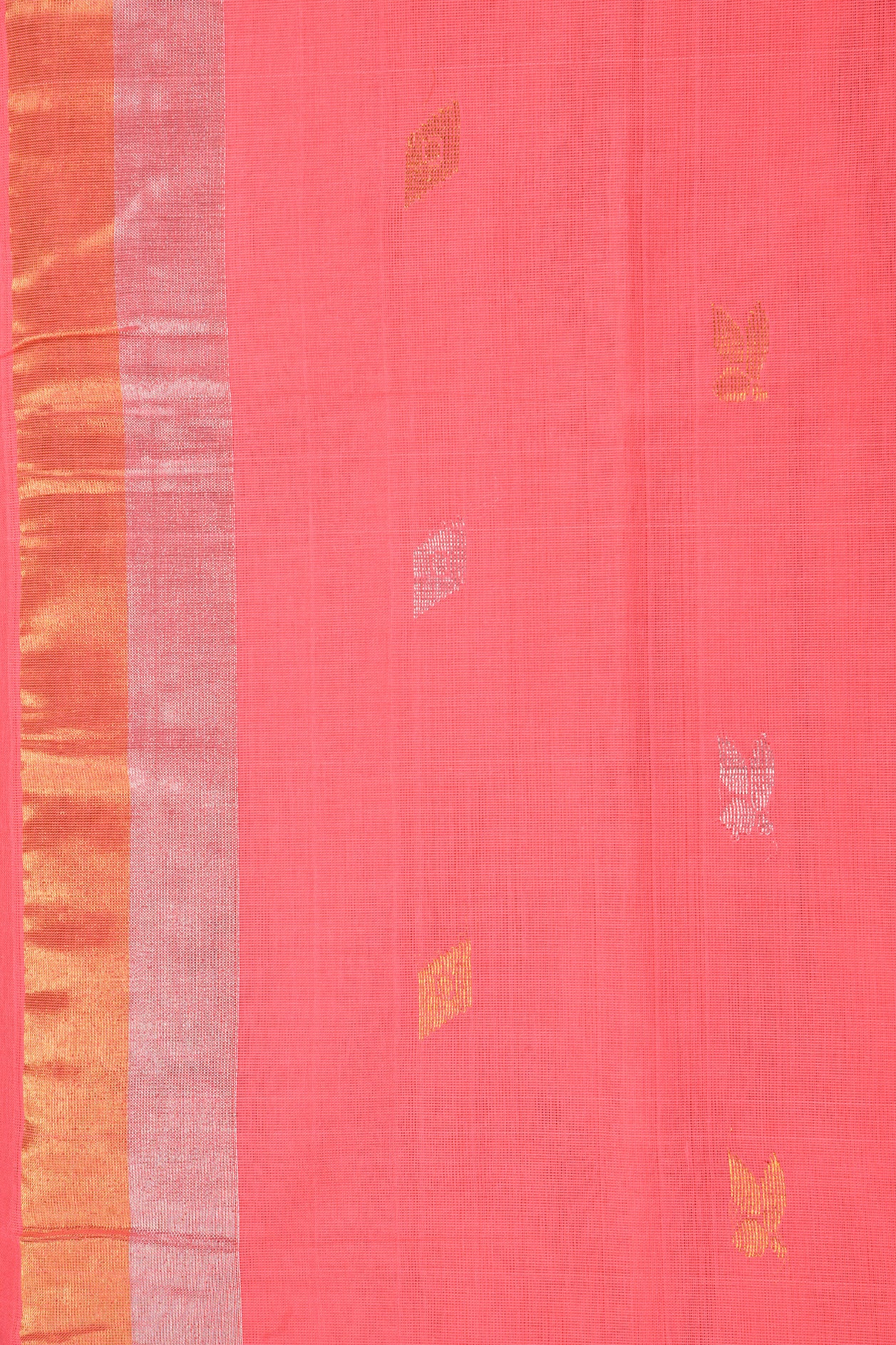 Dark Peach Pink Venkatagiri Cotton Saree