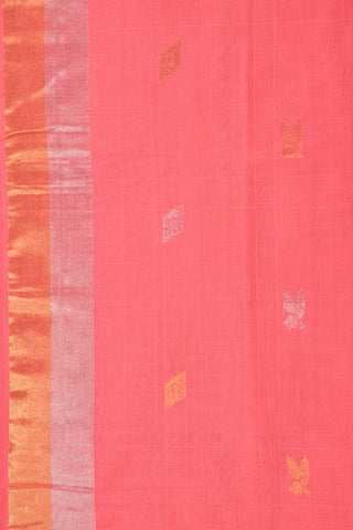 Dark Peach Pink Venkatagiri Cotton Saree