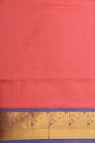 Pink With Contrast Border Poly Cotton Saree