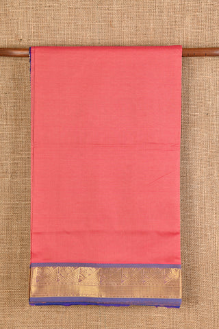 Pink With Contrast Border Poly Cotton Saree