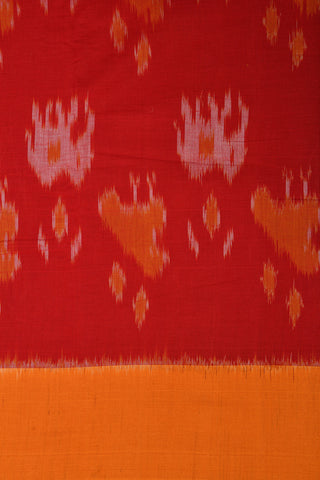 Elephant Ikat Design Red Pochampally Cotton Saree