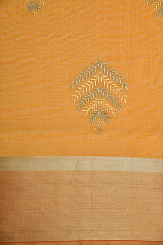 Embroidery Work Leaf Motif Marigold Kota Saree