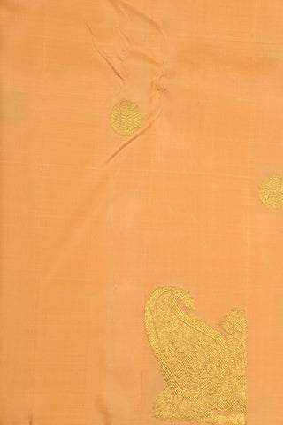 Floral Butta Pastel Orange Kanchipuram Silk Saree
