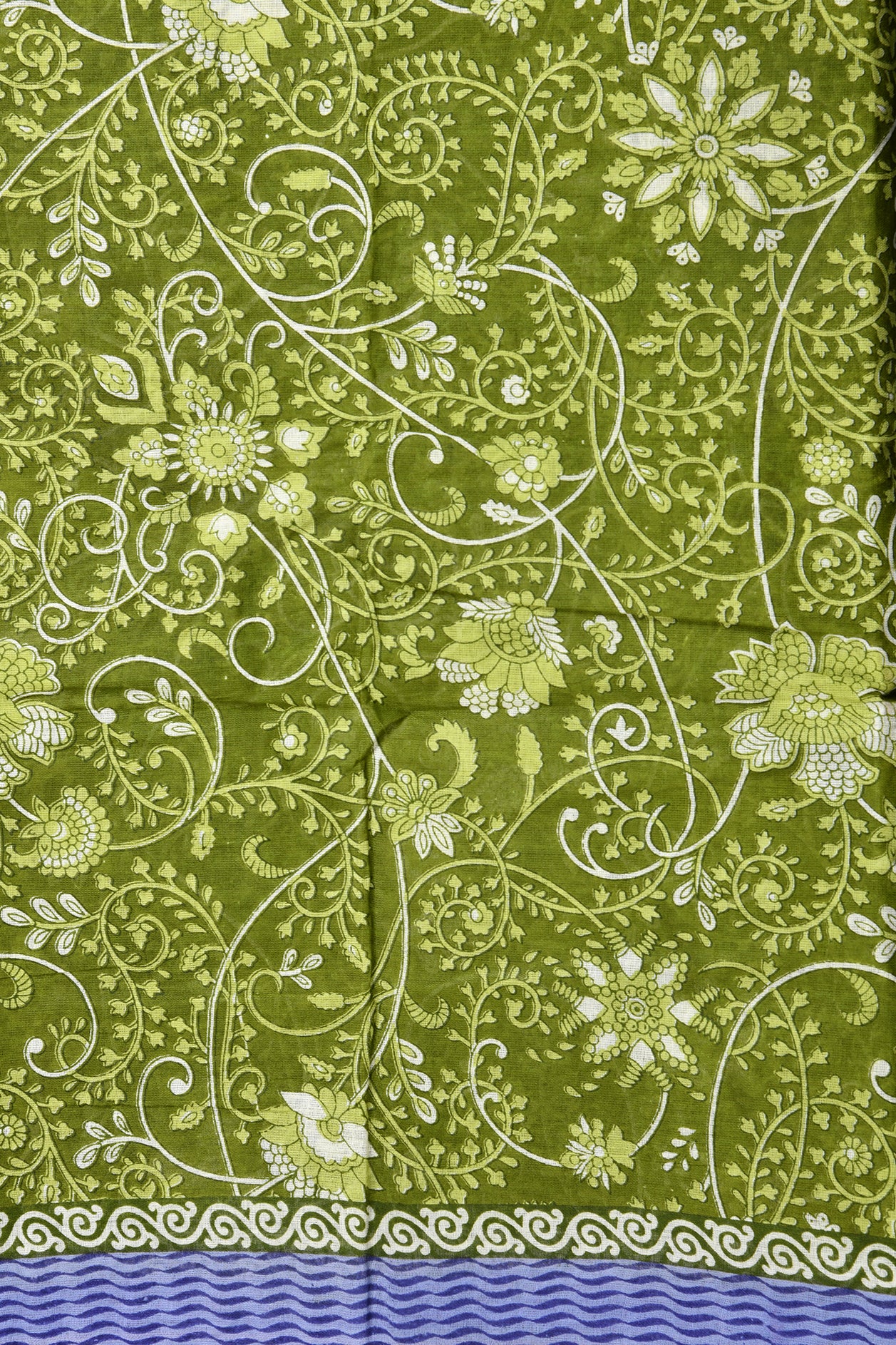 Floral Design Green Ahemedabad Cotton Saree