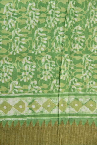 Floral Design Green Maheshwari Silk Cotton Saree