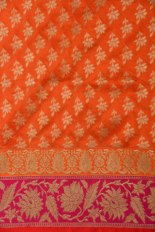 Floral Design Violet Banaras Silk Saree