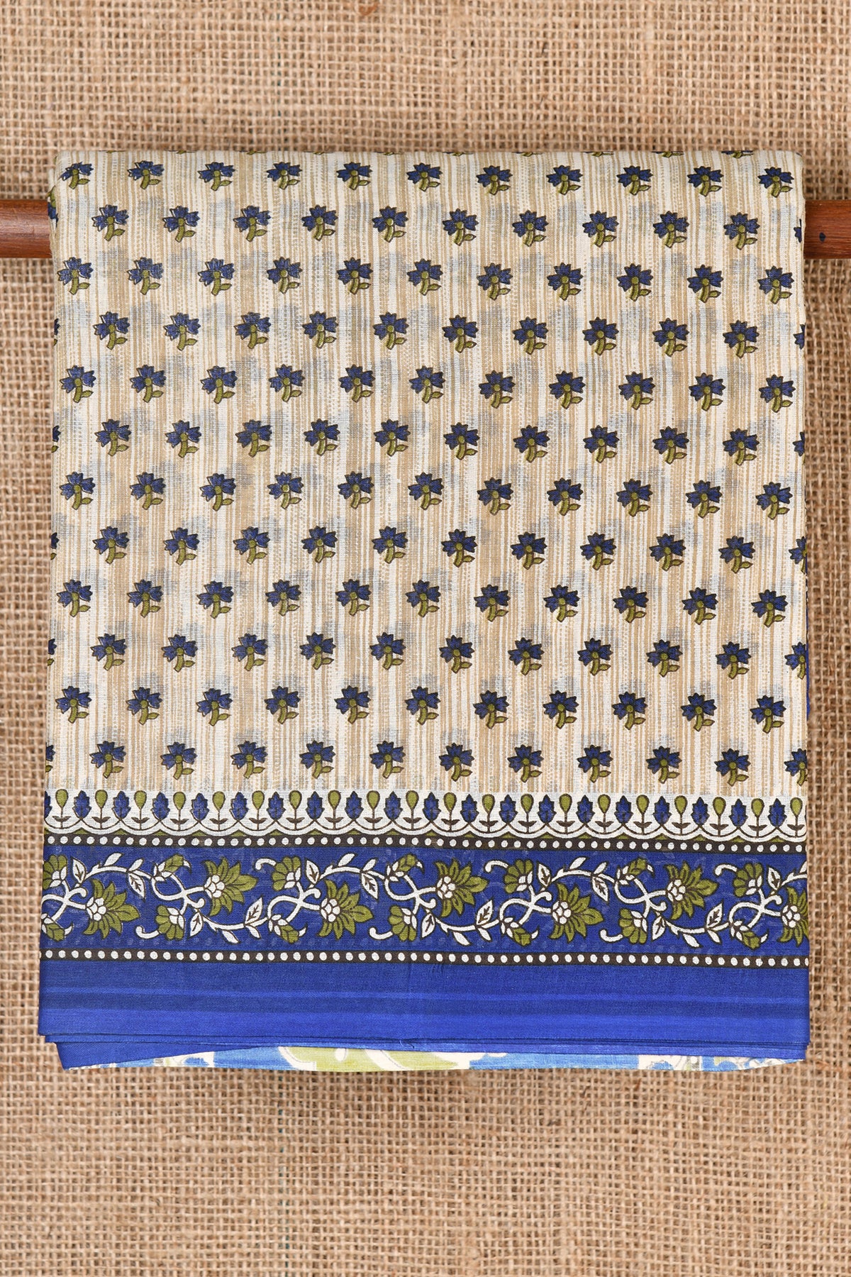 Floral Motif Beige Ahmedabad Cotton Saree
