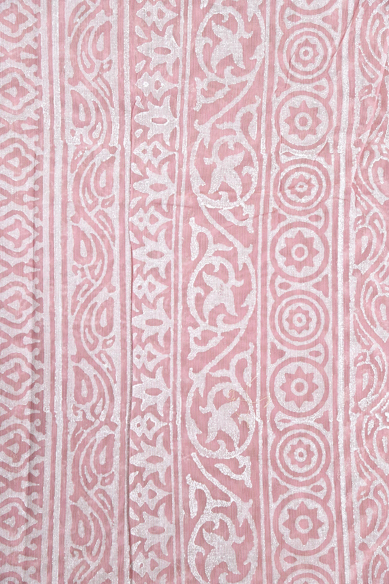 Floral Motif Dusty Pink Chanderi Cotton Saree