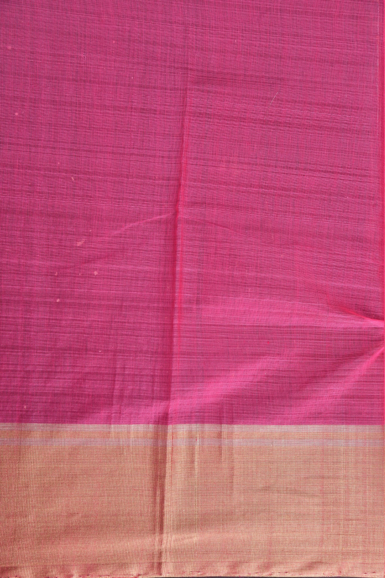 Floral Motif Pink Kora Silk Cotton Saree