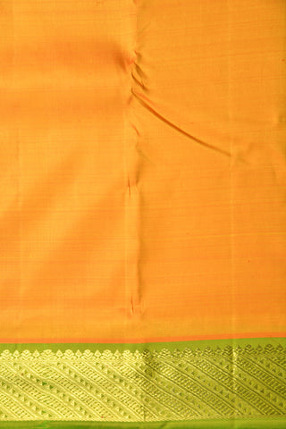 Self Contrast Zari Border Orange Kanchipuram Silk Saree