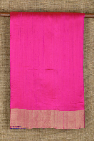 Zari Border Hot Pink Jute Silk Saree