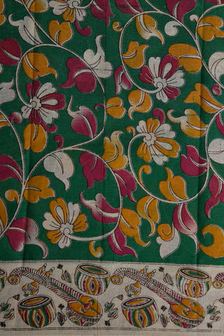 Floral Printed Green Kalamkari Cotton