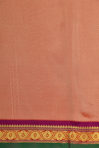 Self Jacquard Weaving Peach Orange Kalyani Cotton Saree