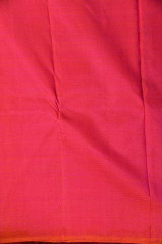 Orange And Pink Plain Kanchipuram Silk Saree
