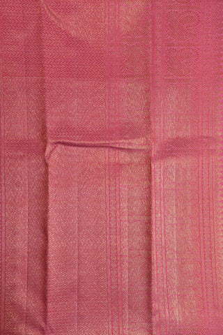 Elephant And Annam Motif Pink Kanchipuram Silk Saree