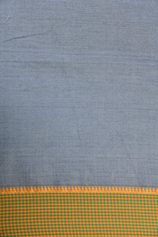 Kasuti Embroidery Work Greyish Blue Dharwad Cotton Saree