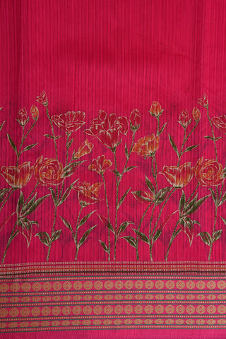 Floral Design Magenta Kota Cotton Saree