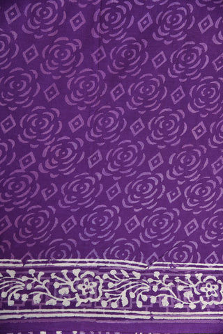 Leaf Motif Purple Jaipur Cotton Saree