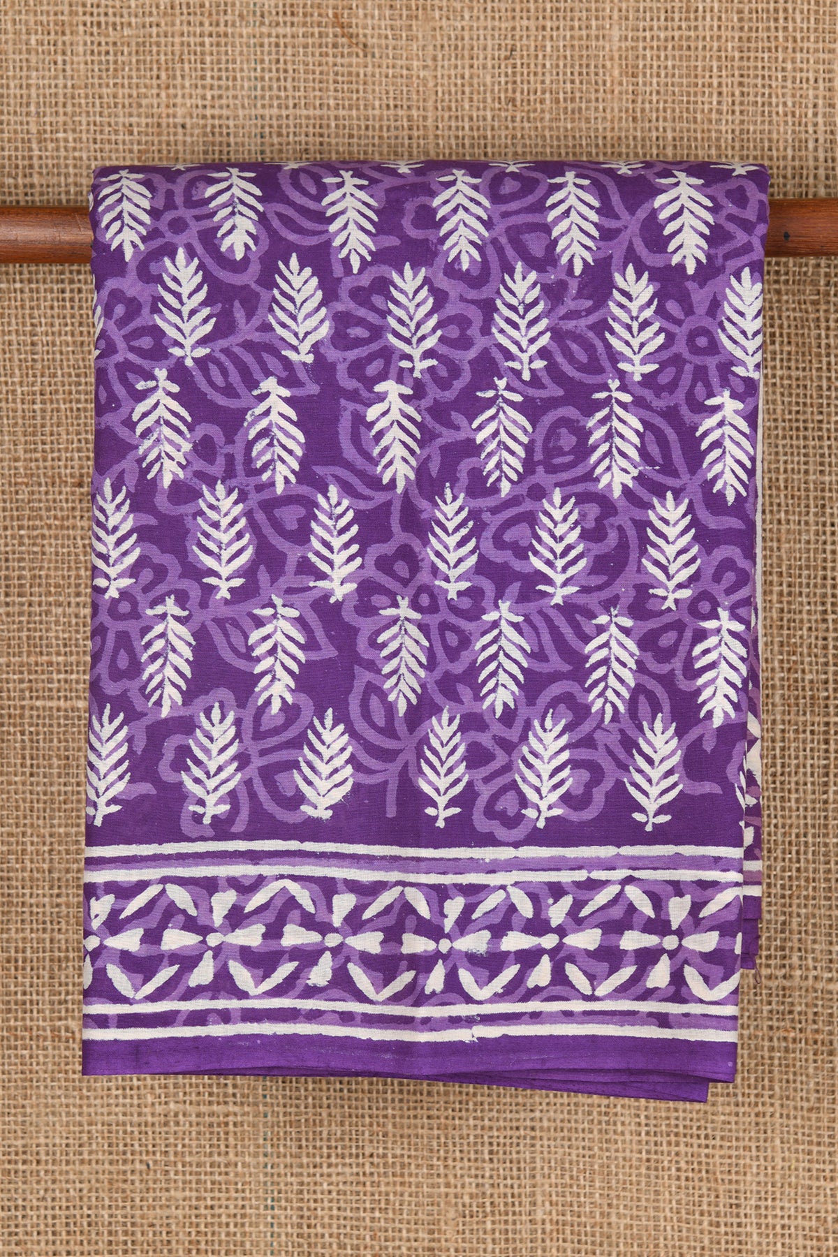 Leaf Butta Purple Jaipur Cotton Saree
