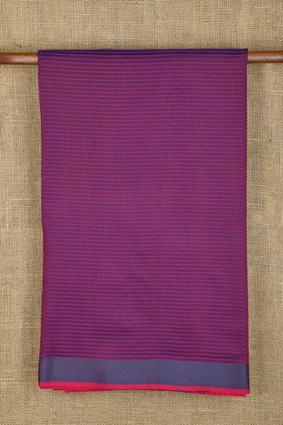 Chevron Thread Work Border With Weaving Purple Maheswari Cotton Saree