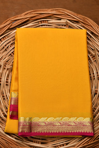 Marigold Yellow Mysore Silk Saree